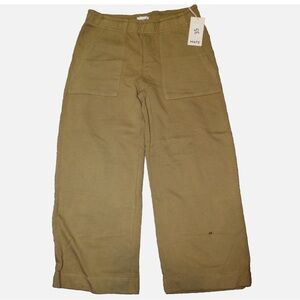 MATE THE LABEL ORGANIC COTTON FLEECE POCKET WIDE LEG SWEATPANTS GREEN SZ L